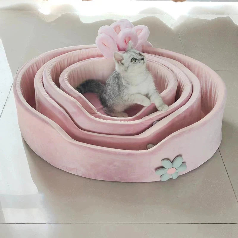 Comfortable Washable Pet Bed for indoor petsDetachable Pet Bed Pet Bed Detachable Washable Dog Sleeping Bed Soft Comfortable Warm Cat Bed for Four Seasons Soft Pet Bed