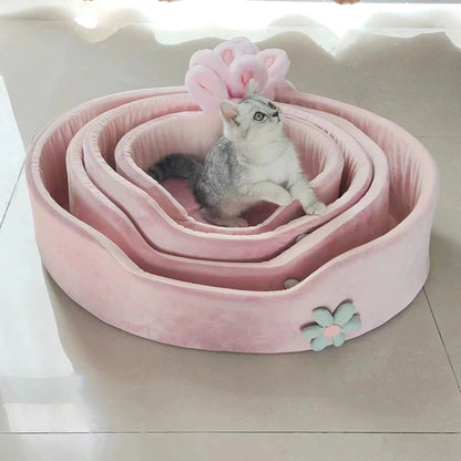 Comfortable Washable Pet Bed for indoor petsDetachable Pet Bed Pet Bed Detachable Washable Dog Sleeping Bed Soft Comfortable Warm Cat Bed for Four Seasons Soft Pet Bed