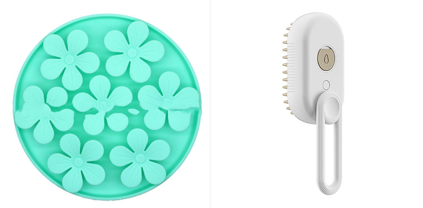Electric steam pet brush shown in porcelain white color