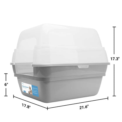Jumbo hooded cat litter box side view showing dimensions