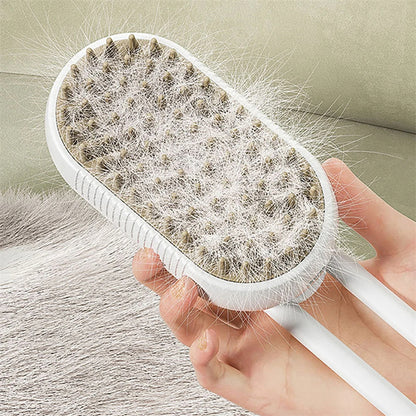 Electric steam pet brush shown in porcelain white color