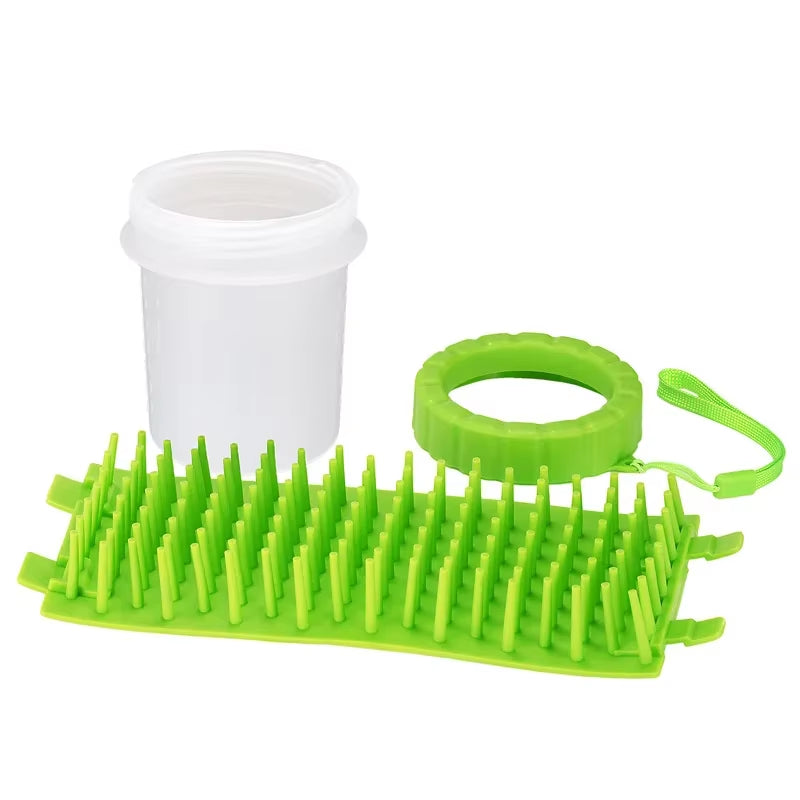 Pet paw cleaner cup shown empty from top view