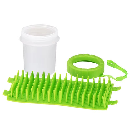 Pet paw cleaner cup shown empty from top view