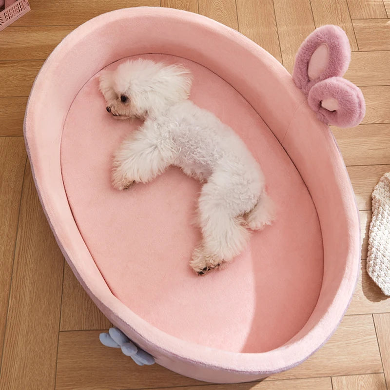 Soft Washable Pet Bed with raised sidesDetachable Pet Bed Pet Bed Detachable Washable Dog Sleeping Bed Soft Comfortable Warm Cat Bed for Four Seasons Soft Pet Bed