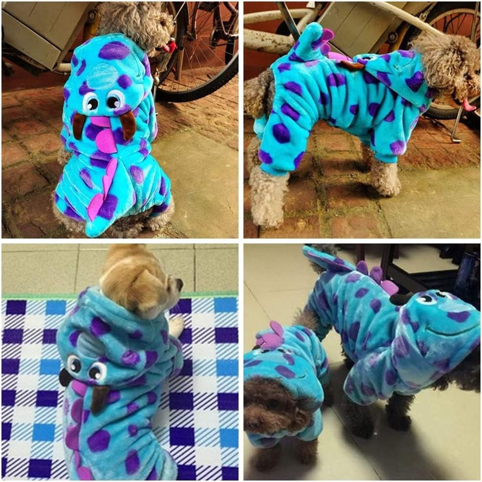 LUCKSTAR coral velvet dog winter hoodie jumpsuit front view