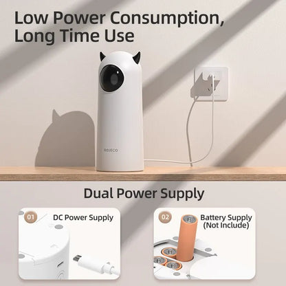 Automatic cat laser toy shown with battery compartmen