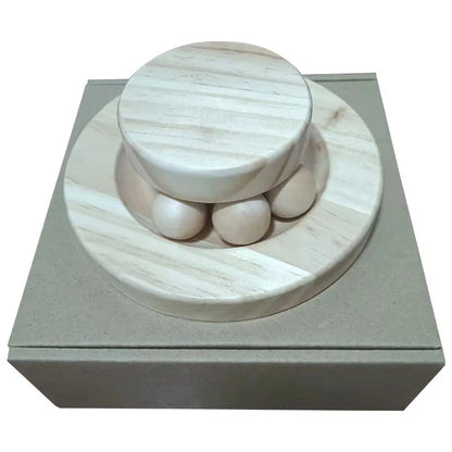 Wooden 2/3 Levels Pet Cat Toy Tower Tracks Disc Cat Intelligence Amusement Triple Play Disc Cat Toys Ball Training Toys