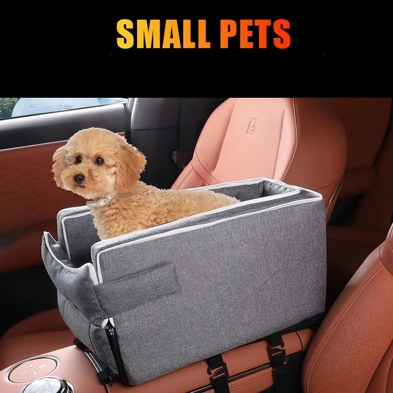 Car Center Console Pet Bed Mat Fiber Pet Safety Seat Essential for Cat & Do Travel Small Pet Car Carriernon-Slip Pet Car S