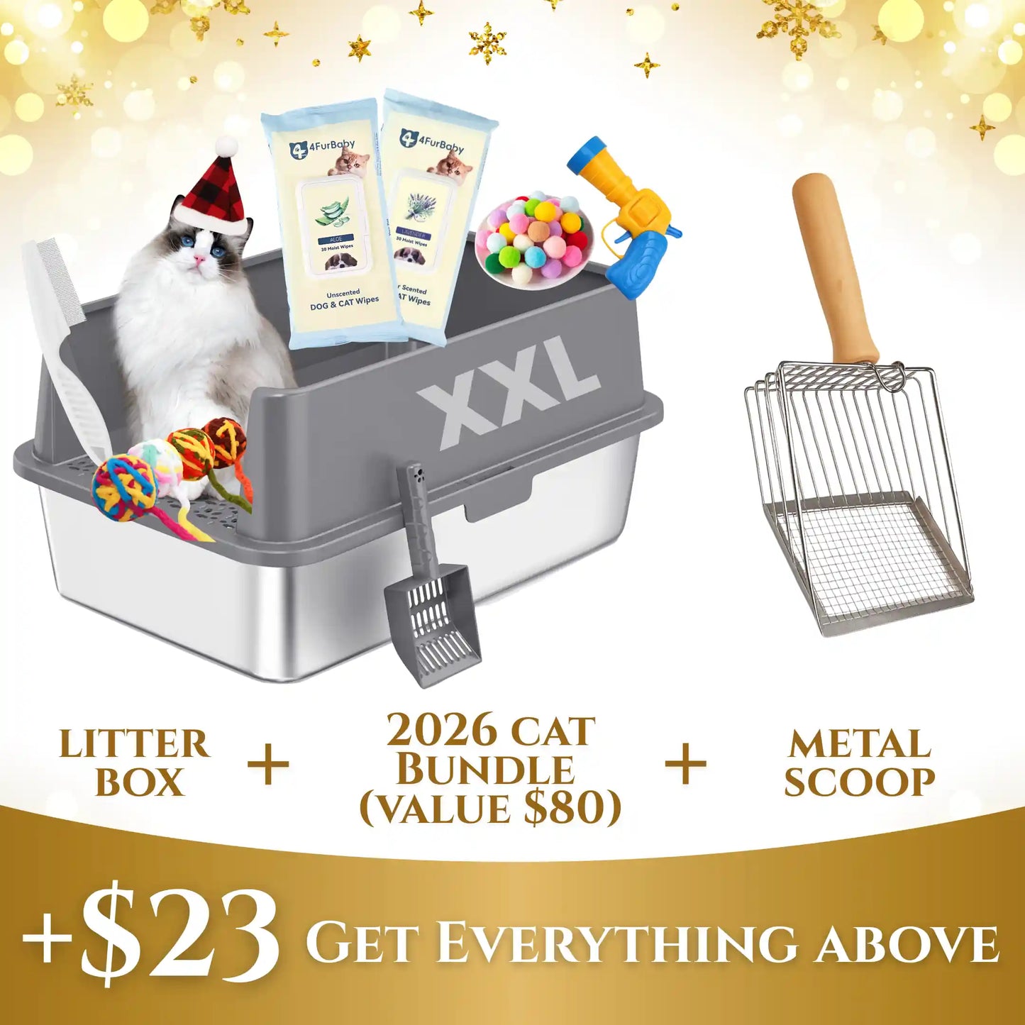 304 stainless steel cat litter box for multi-cat households