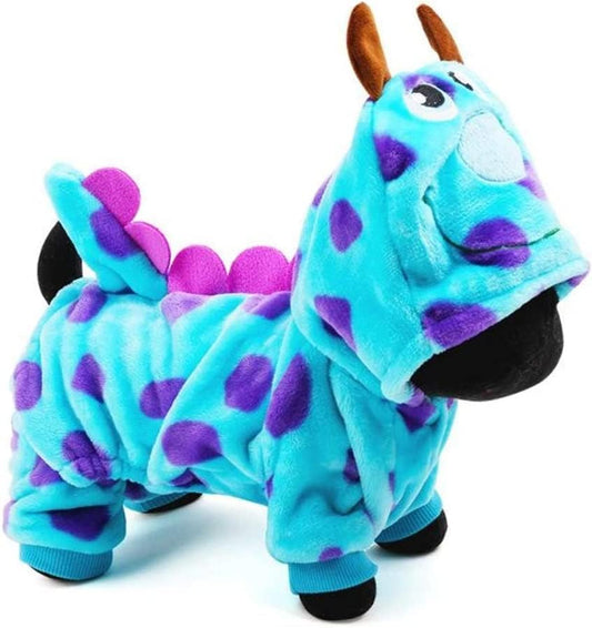 LUCKSTAR coral velvet dog winter hoodie jumpsuit front view
