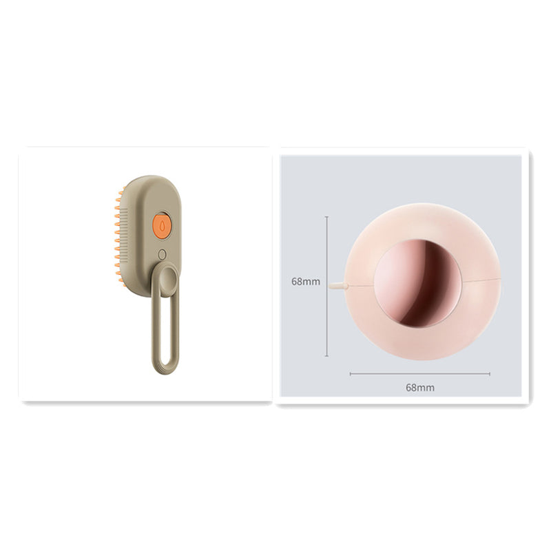Electric steam pet brush shown in porcelain white color