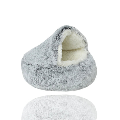 Orthopedic Pet Cave Bed | Calming Plush Bed for Cats & Small Dogs