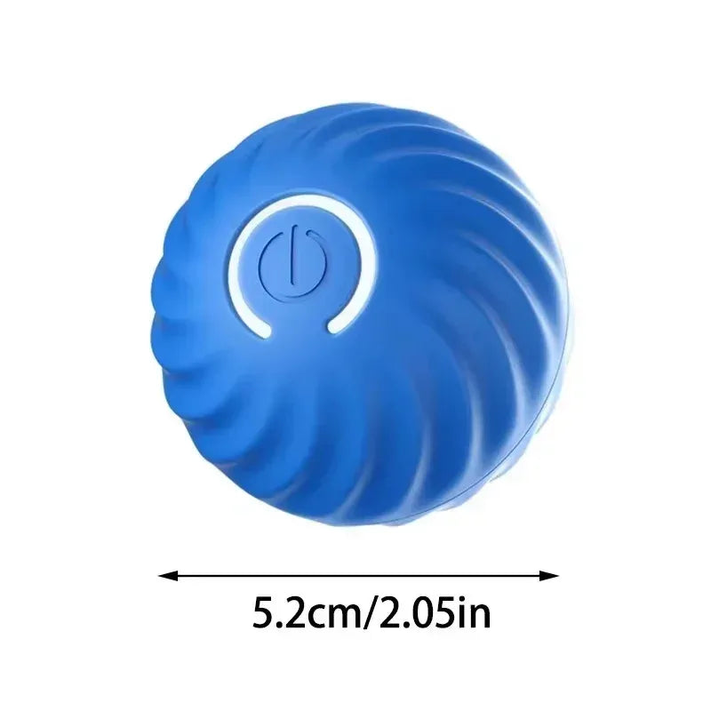 Blue intelligent gravity jump ball for dogs, interactive rolling pet toy