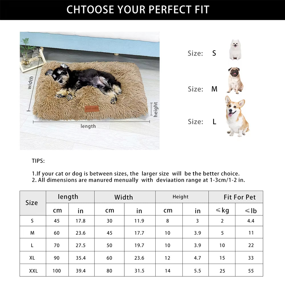 Washable dog bed with anti-slip base, close-up of plush material