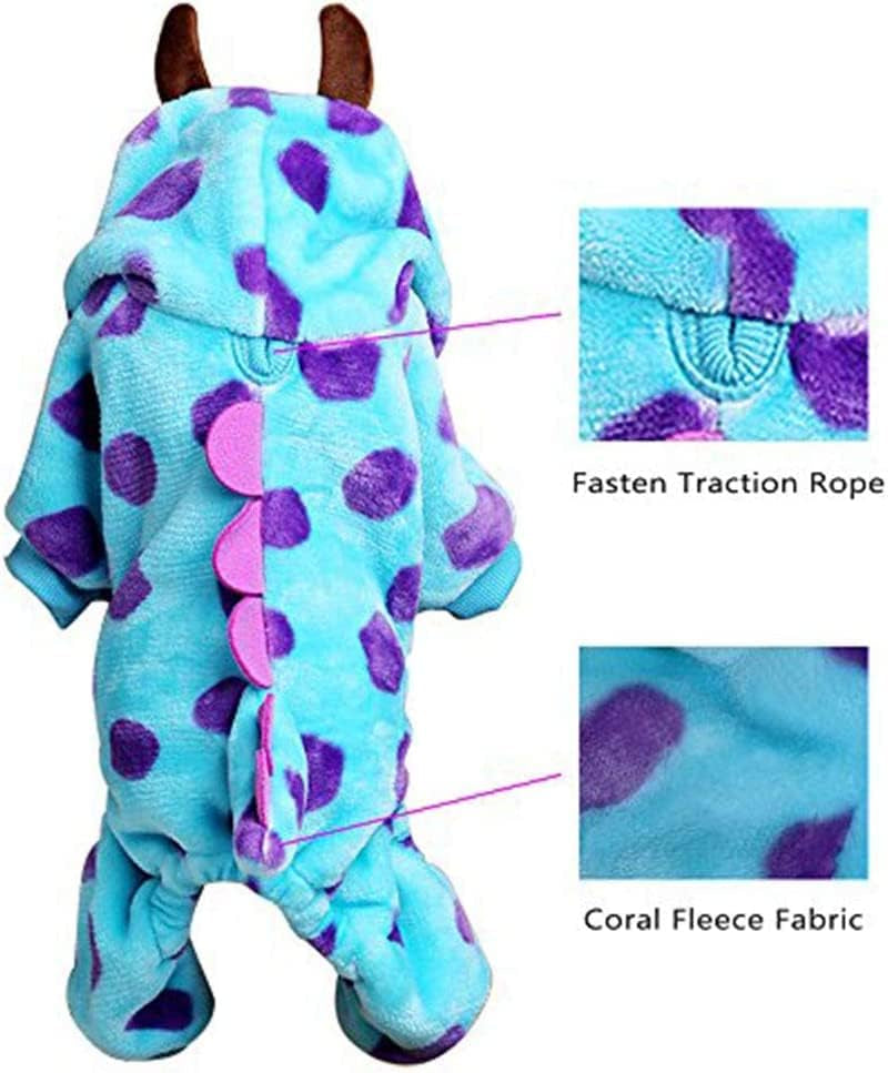 LUCKSTAR coral velvet dog winter hoodie jumpsuit front view