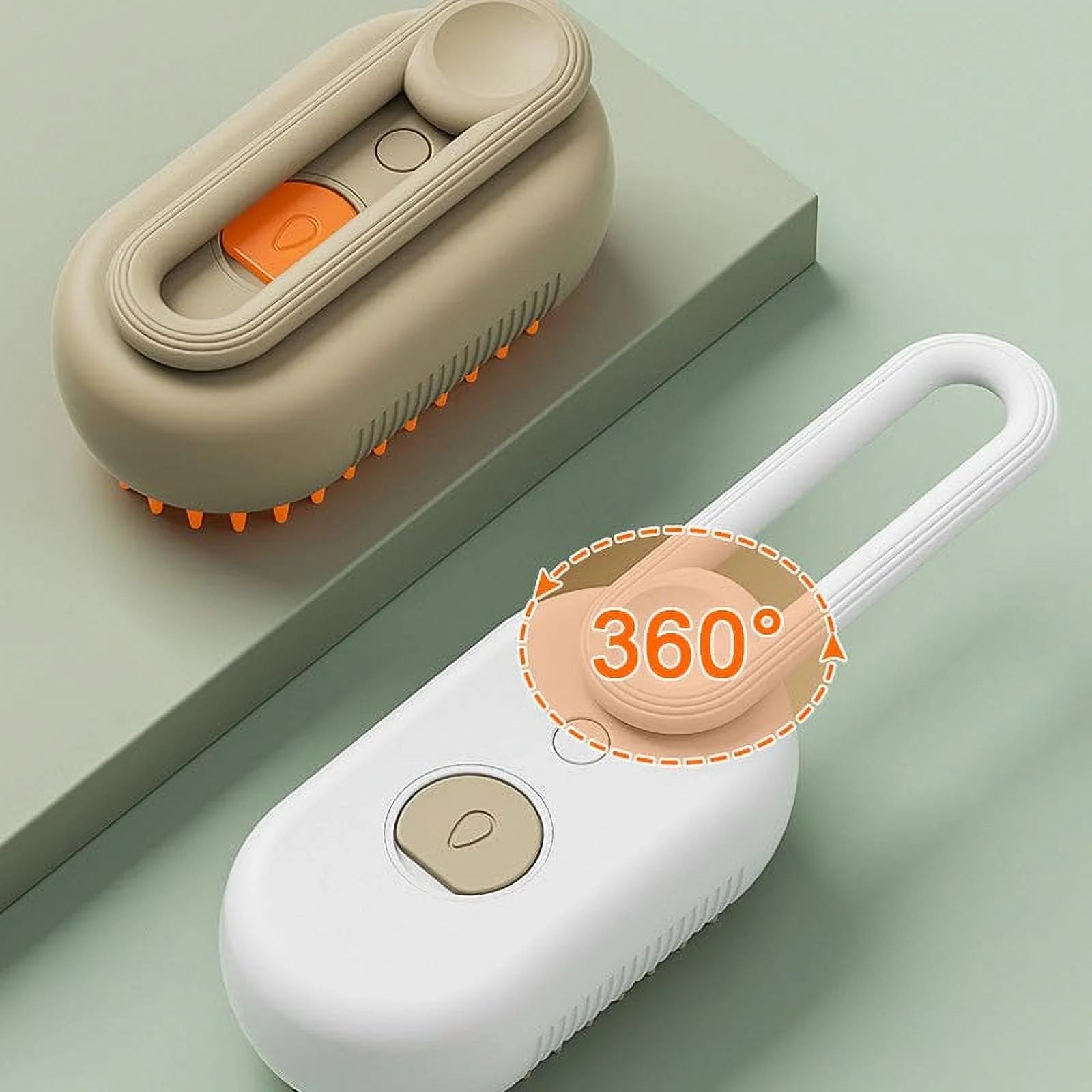 3-in-1 Self-Cleaning Cat Steam Brush for Massage and Hair Removal (White)