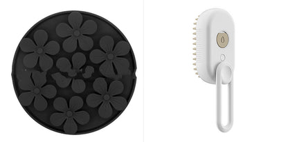 Electric steam pet brush shown in porcelain white color