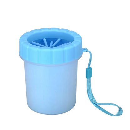 Pet paw cleaner cup shown empty from top view