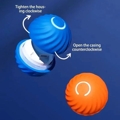 Blue intelligent gravity jump ball for dogs, interactive rolling pet toy