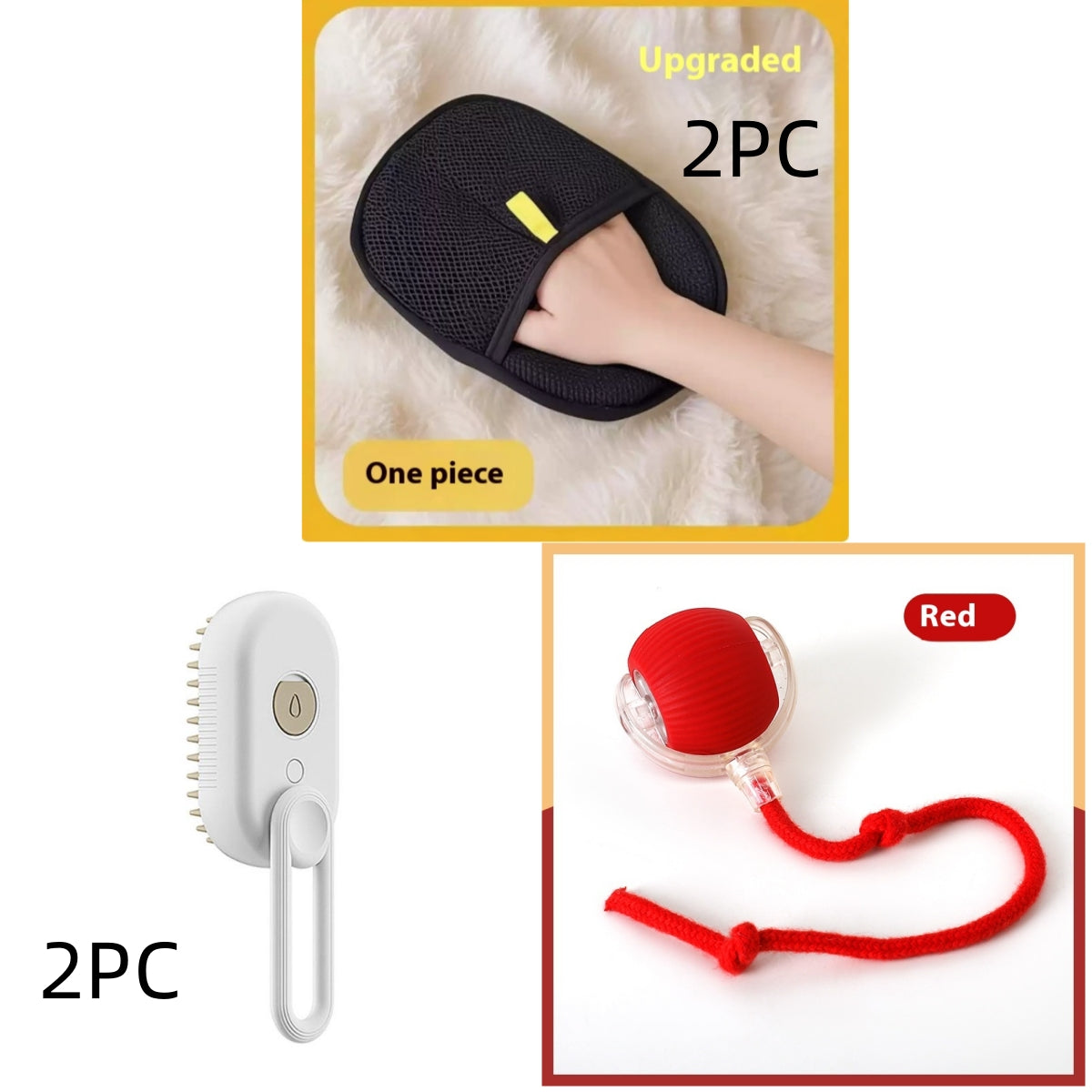 Electric steam pet brush shown in porcelain white color