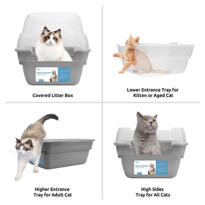 Jumbo hooded cat litter box shown fully assembled