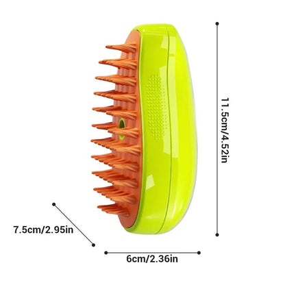 Pet grooming brush used on cat and dog for grooming and massage