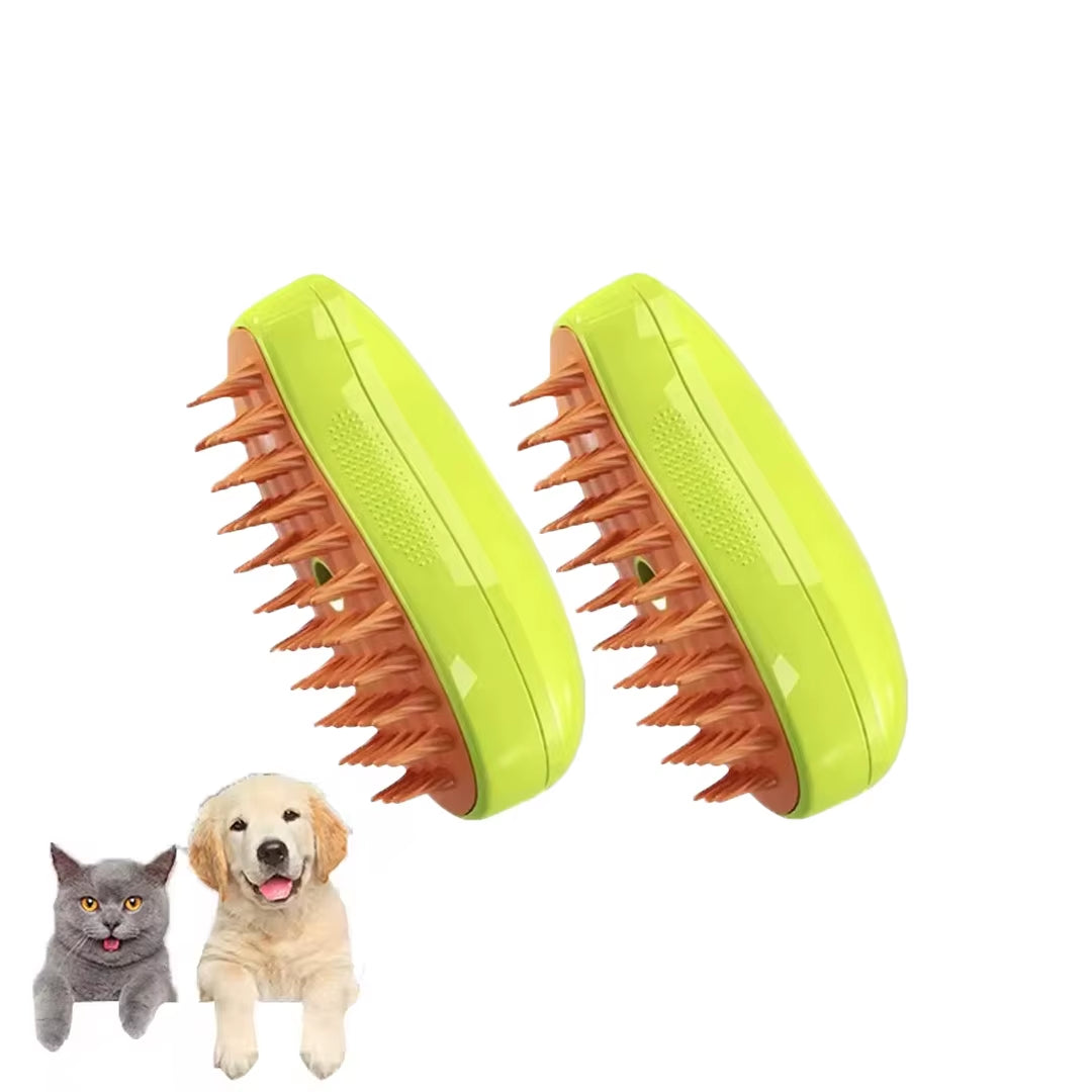 Pet grooming brush with soft bristles for gentle pet care