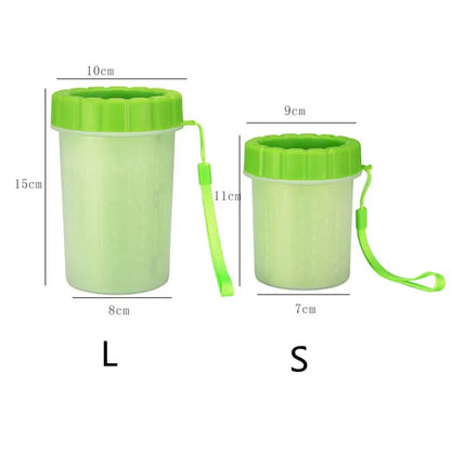 Pet paw cleaner cup shown empty from top view