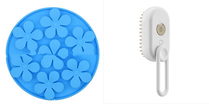 Electric steam pet brush shown in porcelain white color